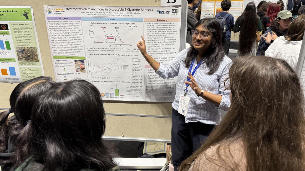 Student presenting at the Undergraduate research conference